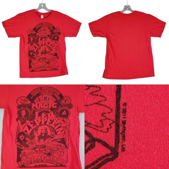 Unbranded Other - LED ZEPPELIN Electric Magic Licensed Rock T-Shirt 2011 Medium Mythgem Red SS
